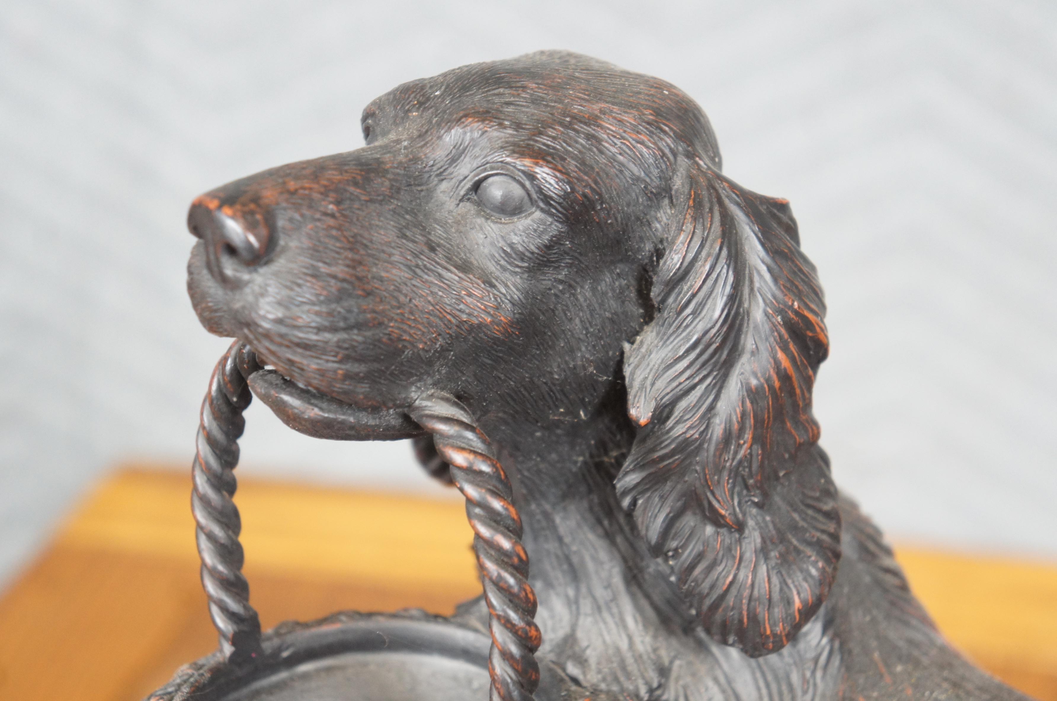 Faux Bronze Résine Setter Anglais Chien de chasse Panier Figurine Sculpture Expo 18