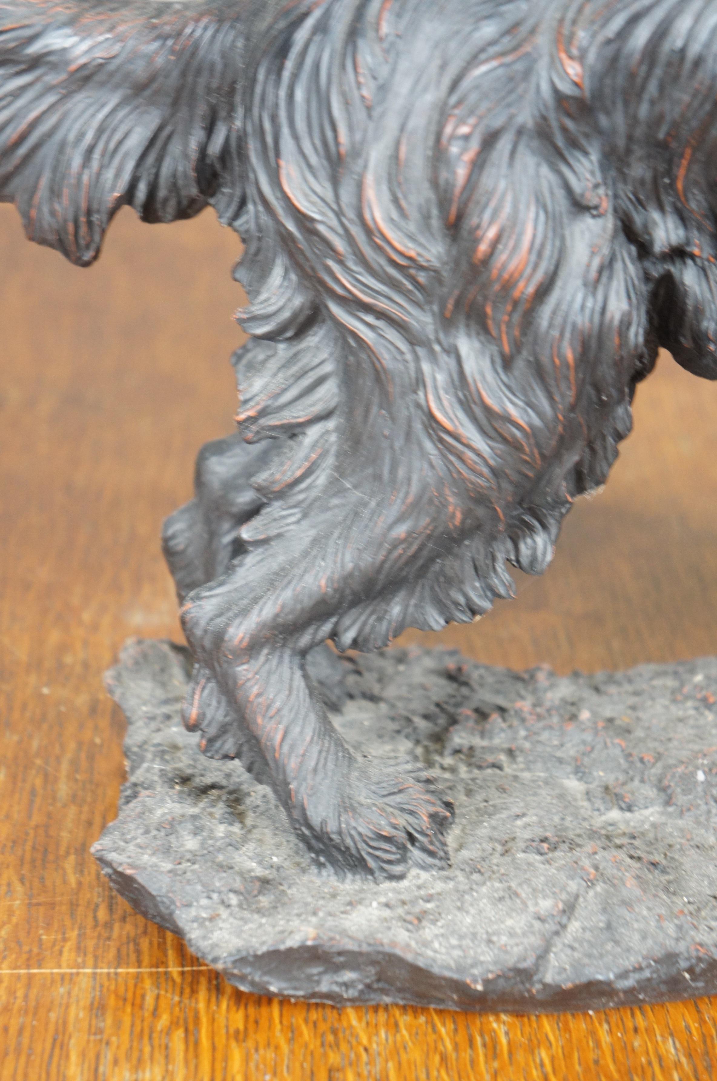 Faux Bronze Résine Setter Anglais Chien de chasse Panier Figurine Sculpture Expo 18
