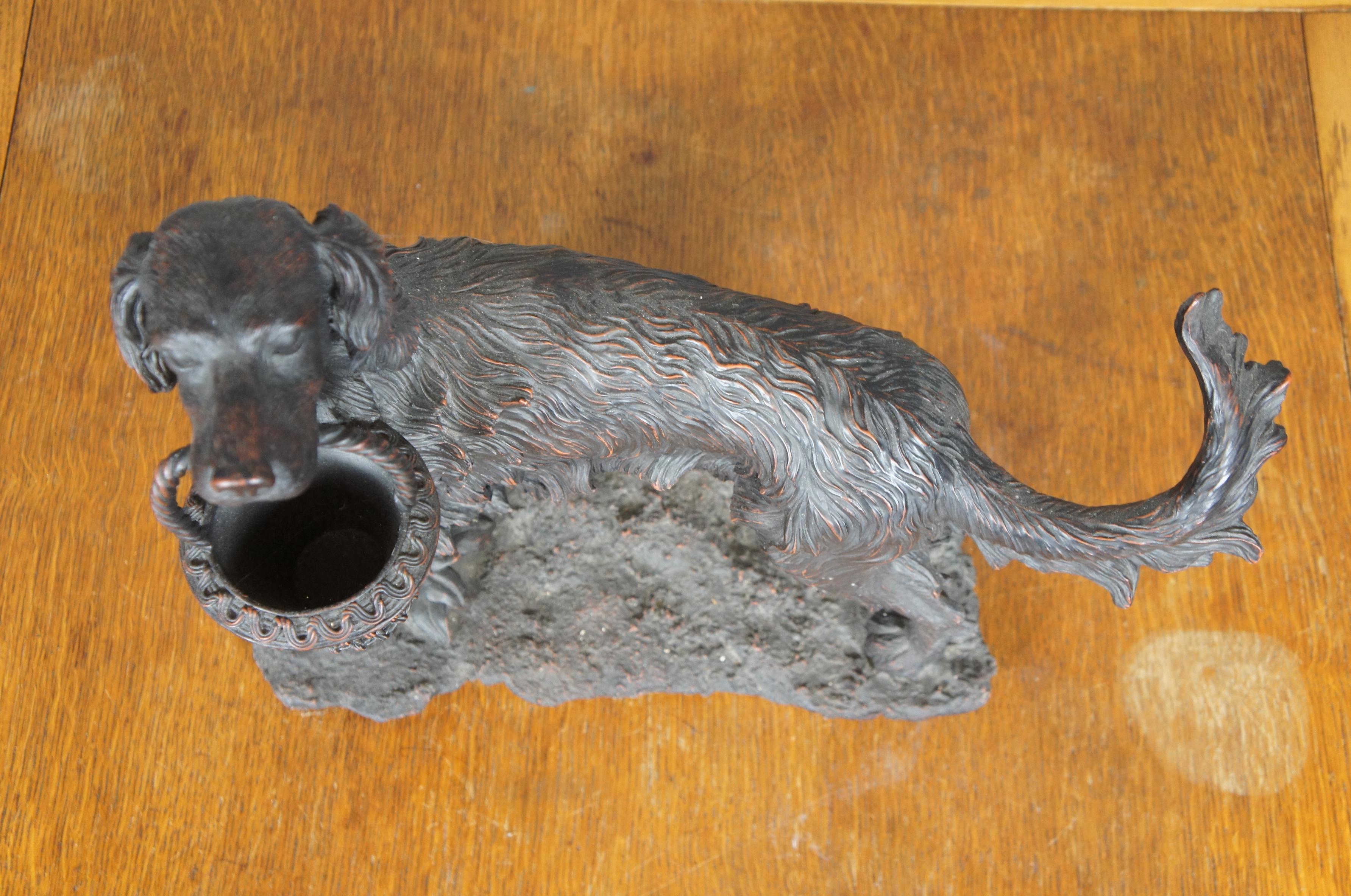 Faux Bronze Résine Setter Anglais Chien de chasse Panier Figurine Sculpture Expo 18