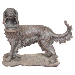 Faux Bronze Harz English Setter Jagdhund Korb Figur Skulptur Expo 18"