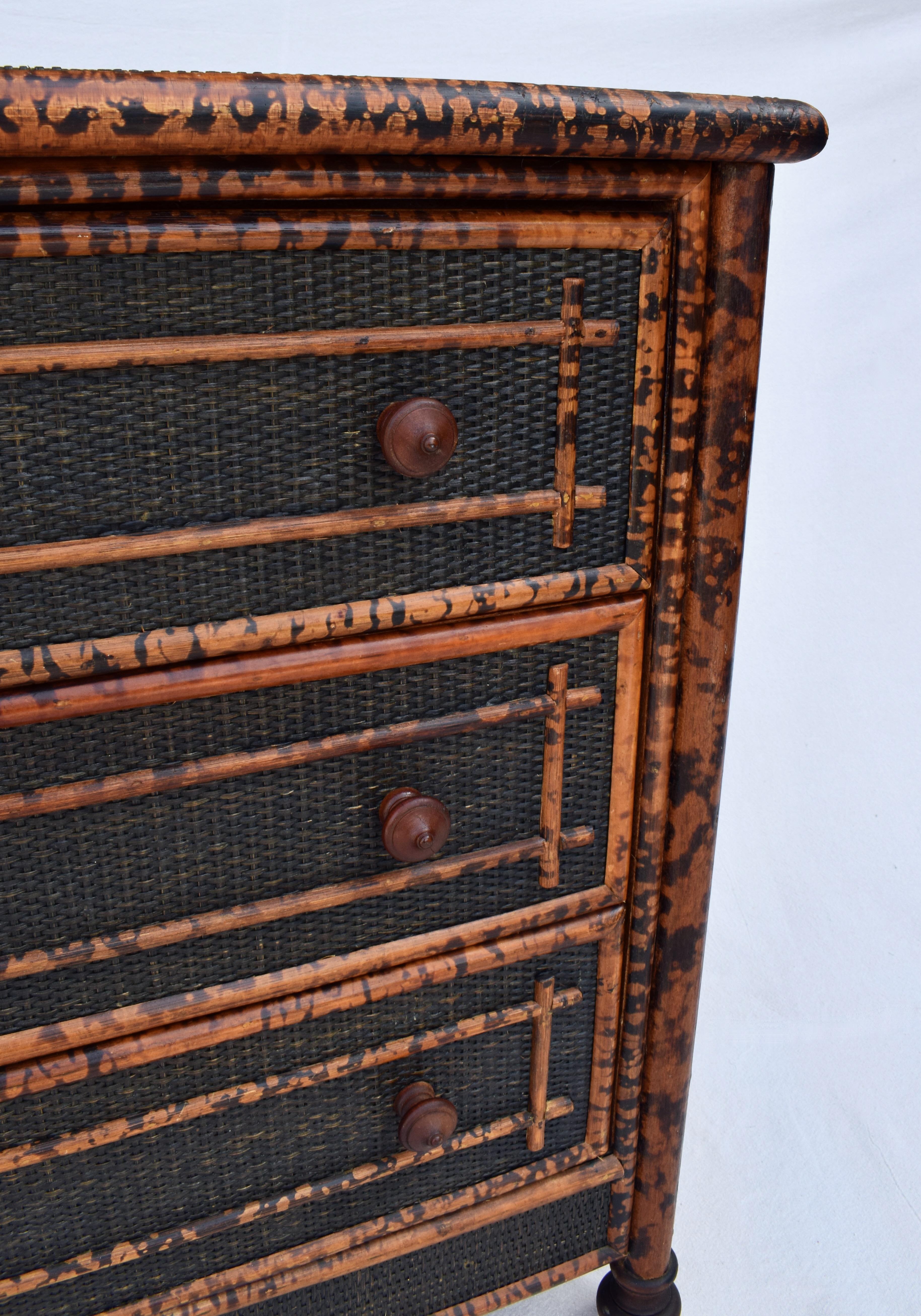 Faux Burnt Bamboo Chest of Drawers 1