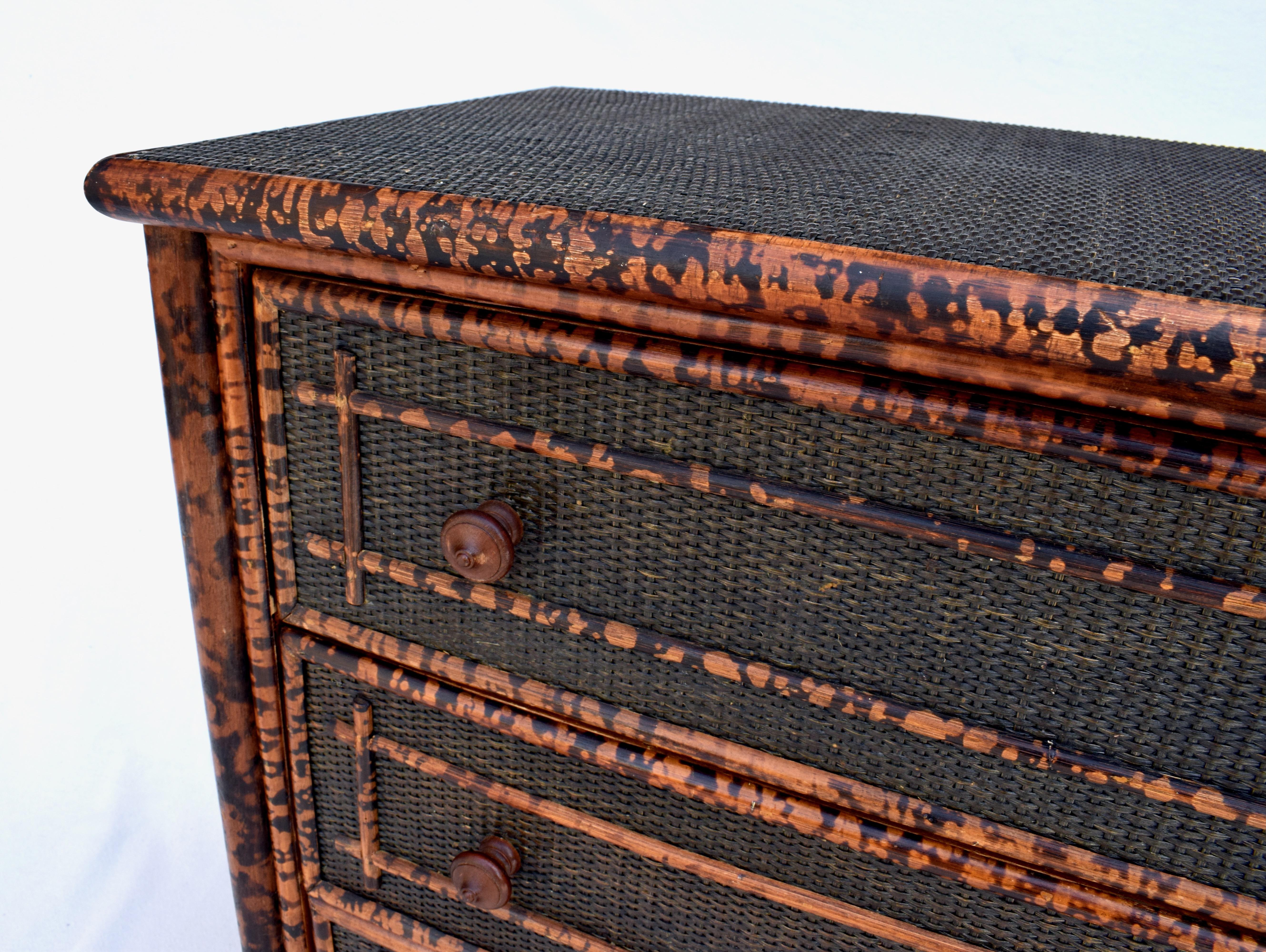 Faux Burnt Bamboo Chest of Drawers 2