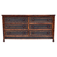Vintage Faux Burnt Bamboo Chest of Drawers