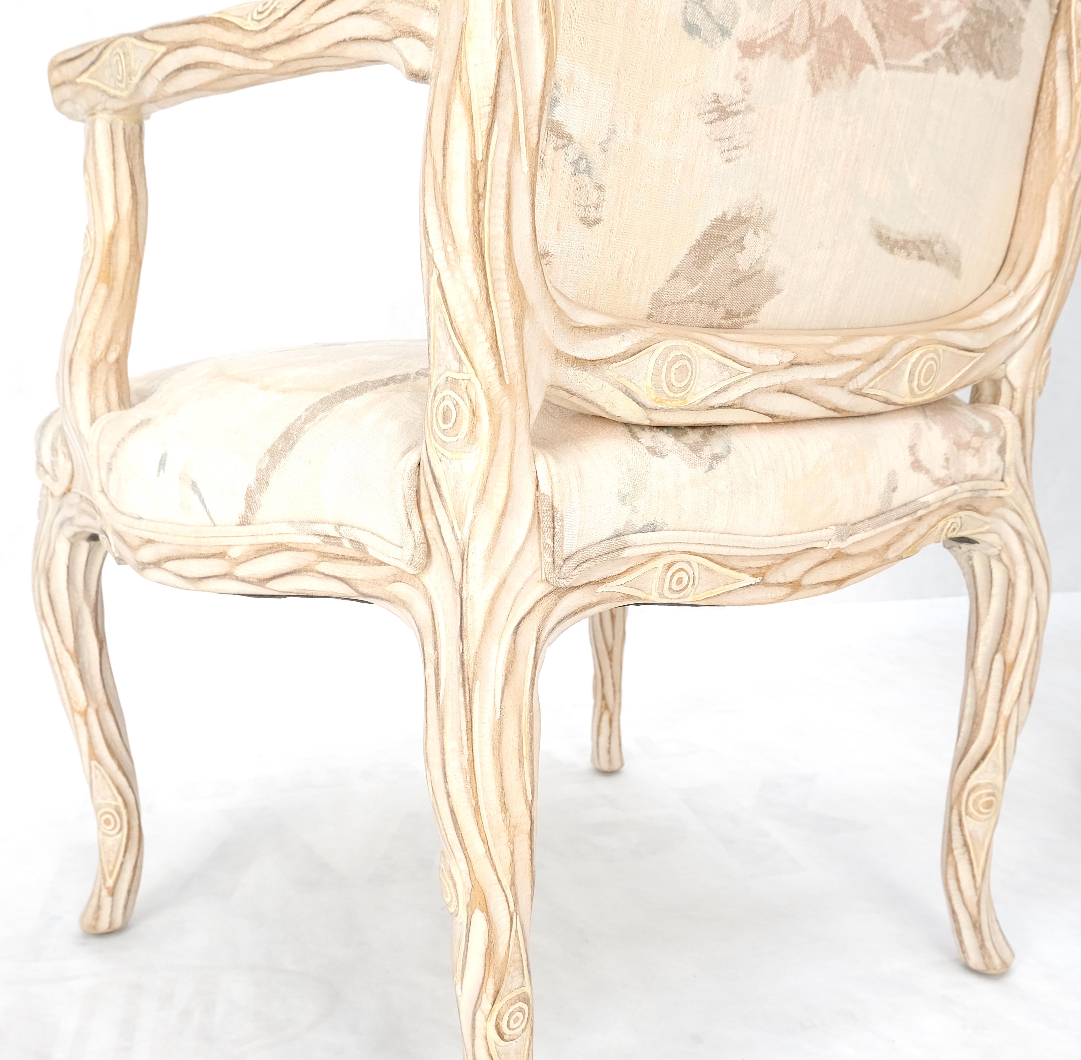 Faux geschnitzt Zweig Holz & Auge Thema Arm Lounge Kamin Sessel White Wash.
Frames sind neuwertig Polsterung zeigt Anzeichen von Verschleiß.