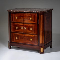 Faux Commode Side Cabinet with Marble Top, 19th Century