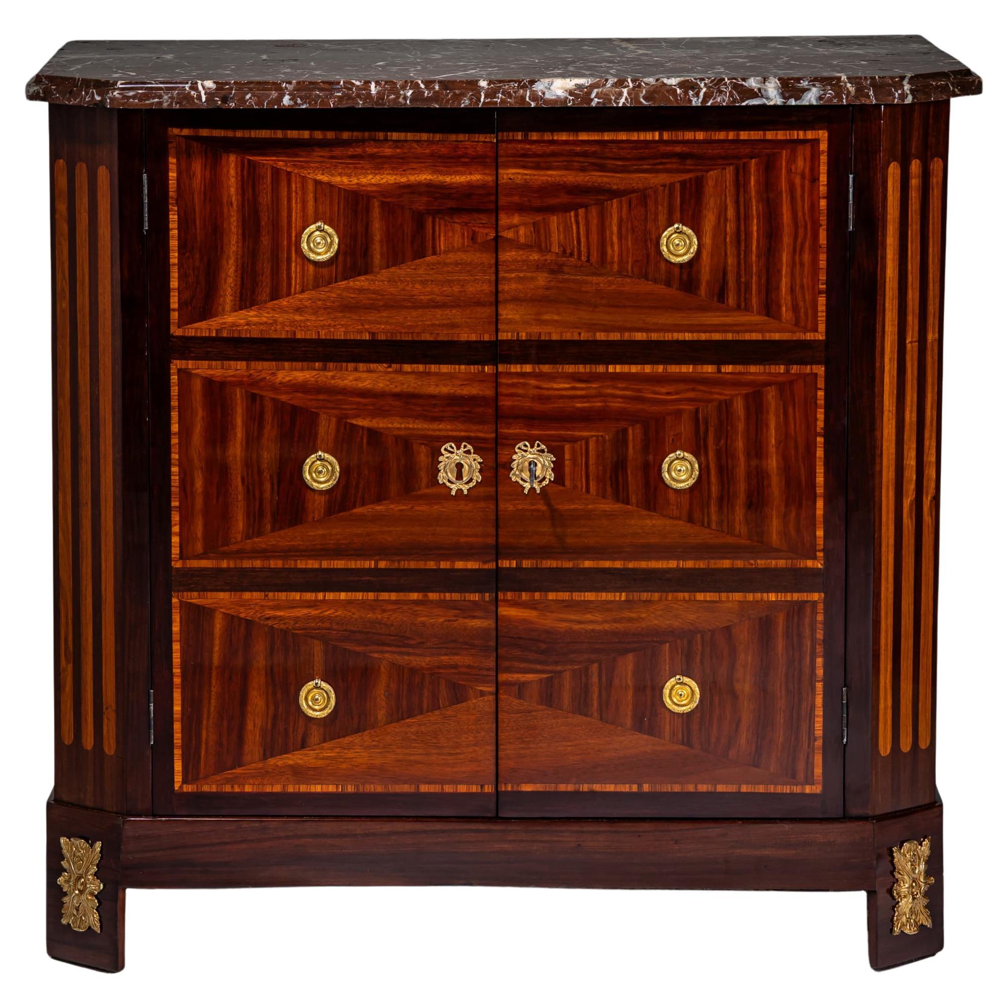 Faux Commode Side Cabinet with Marble Top, 19th Century