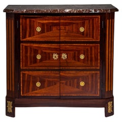 Faux Commode Side Cabinet with Marble Top, 19th Century