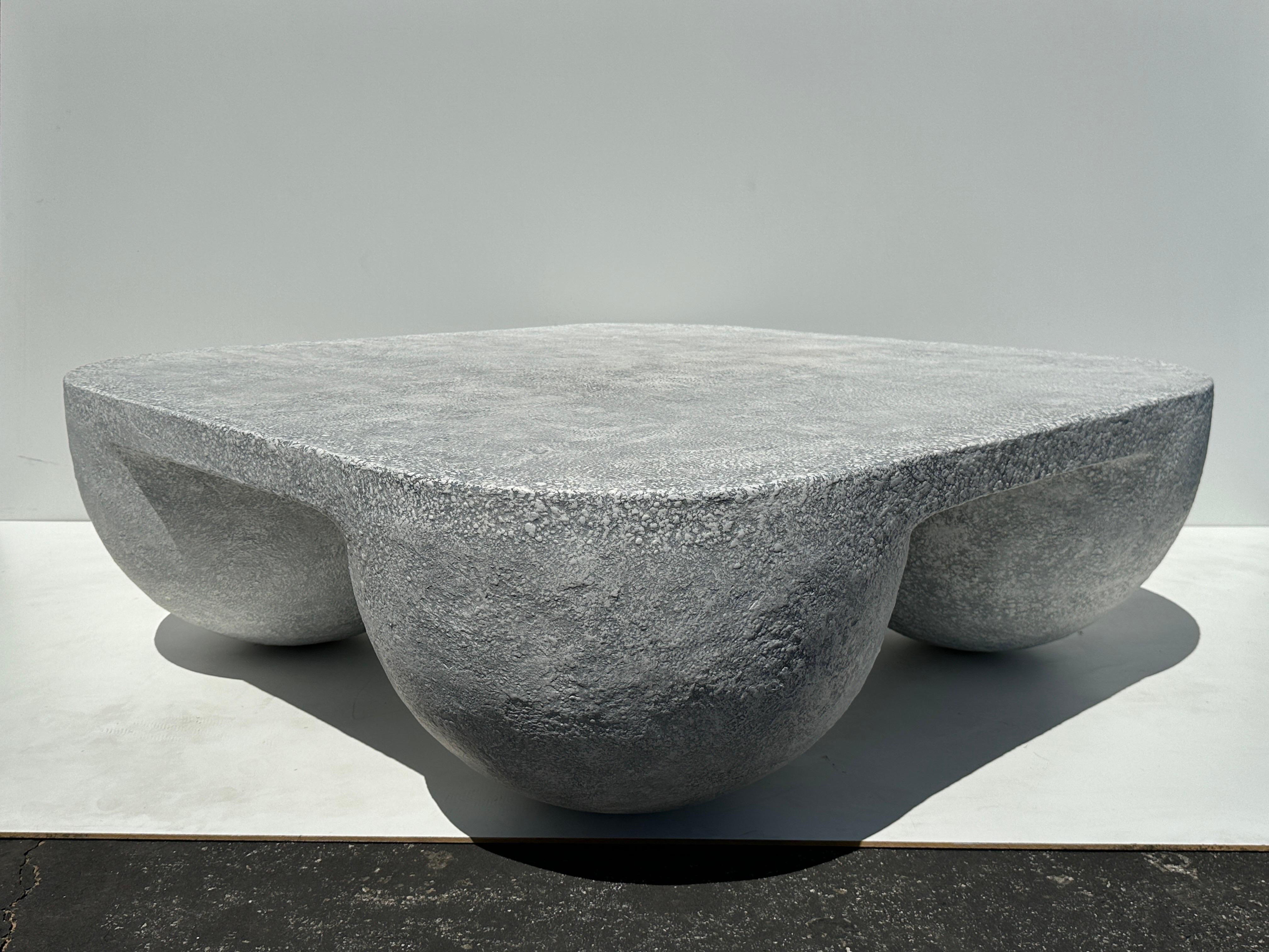 Faux Concrete Square Coffee Table in the Style of John Dickinson For Sale 1