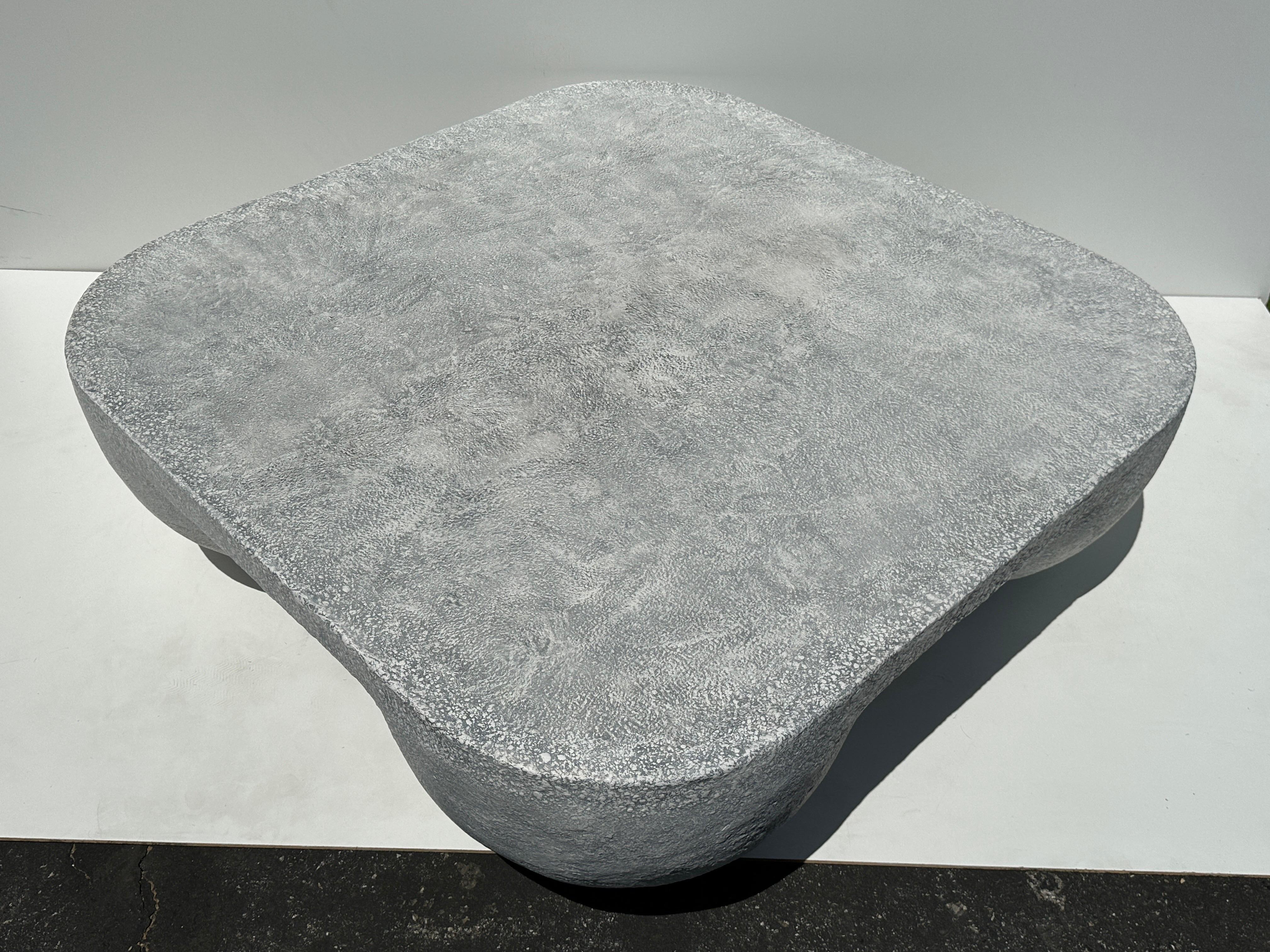 Faux Concrete Square Coffee Table in the Style of John Dickinson For Sale 2