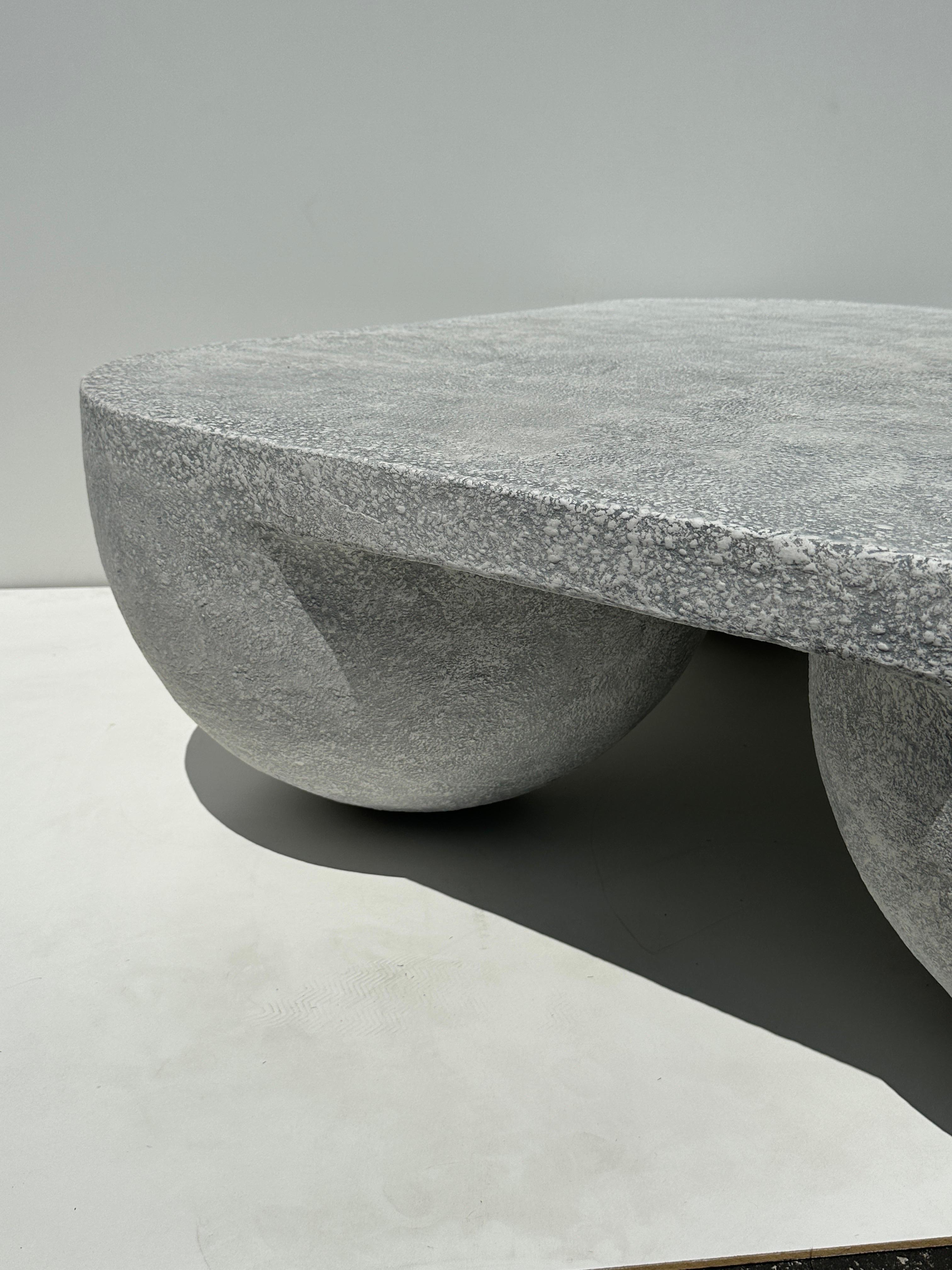 Faux Concrete Square Coffee Table in the Style of John Dickinson For Sale 3