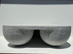Faux Concrete Square Coffee Table in the Style of John Dickinson