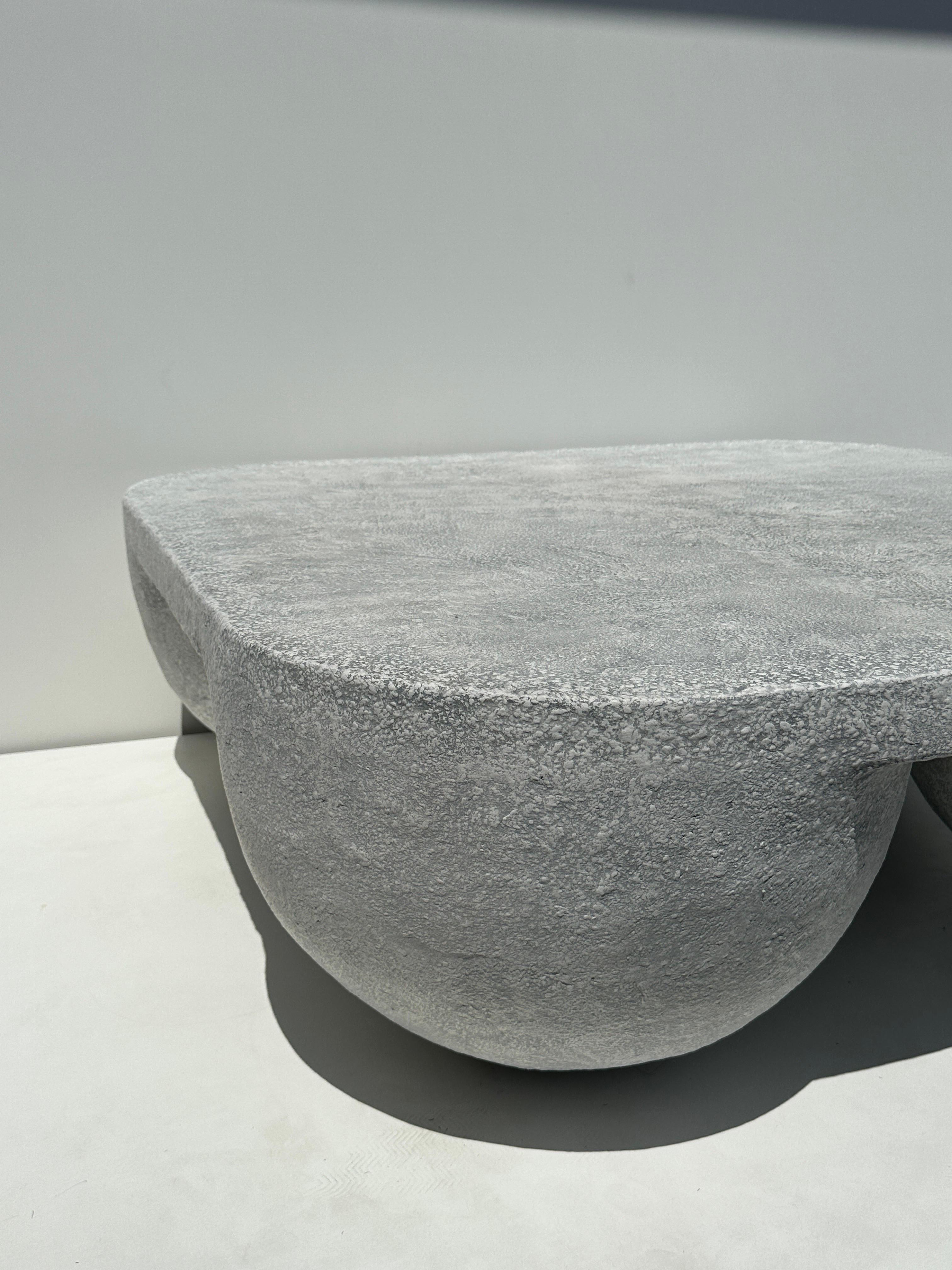 Organic Modern Faux Concrete Square Coffee Table in the Style of John Dickinson For Sale