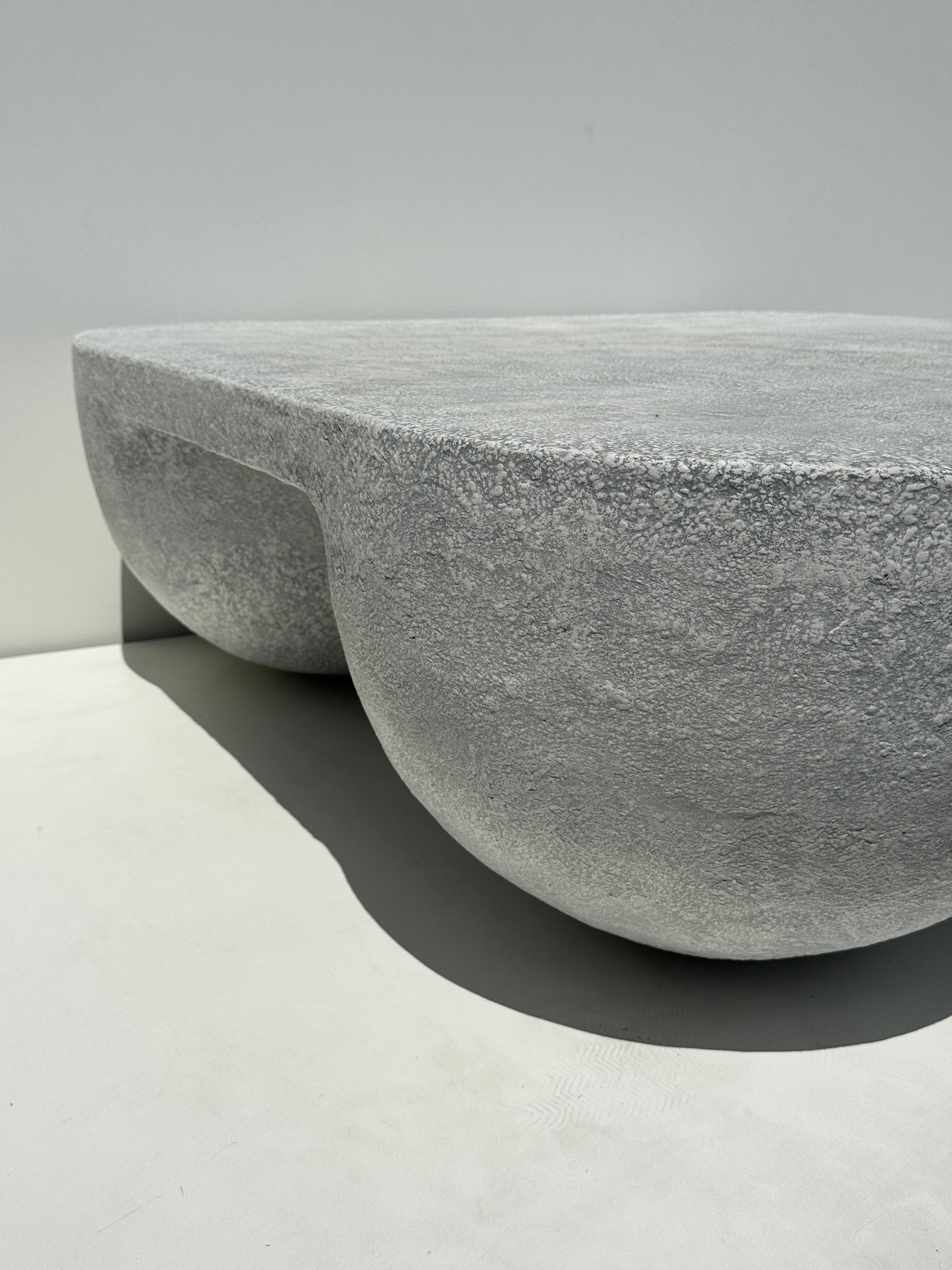American Faux Concrete Square Coffee Table in the Style of John Dickinson For Sale