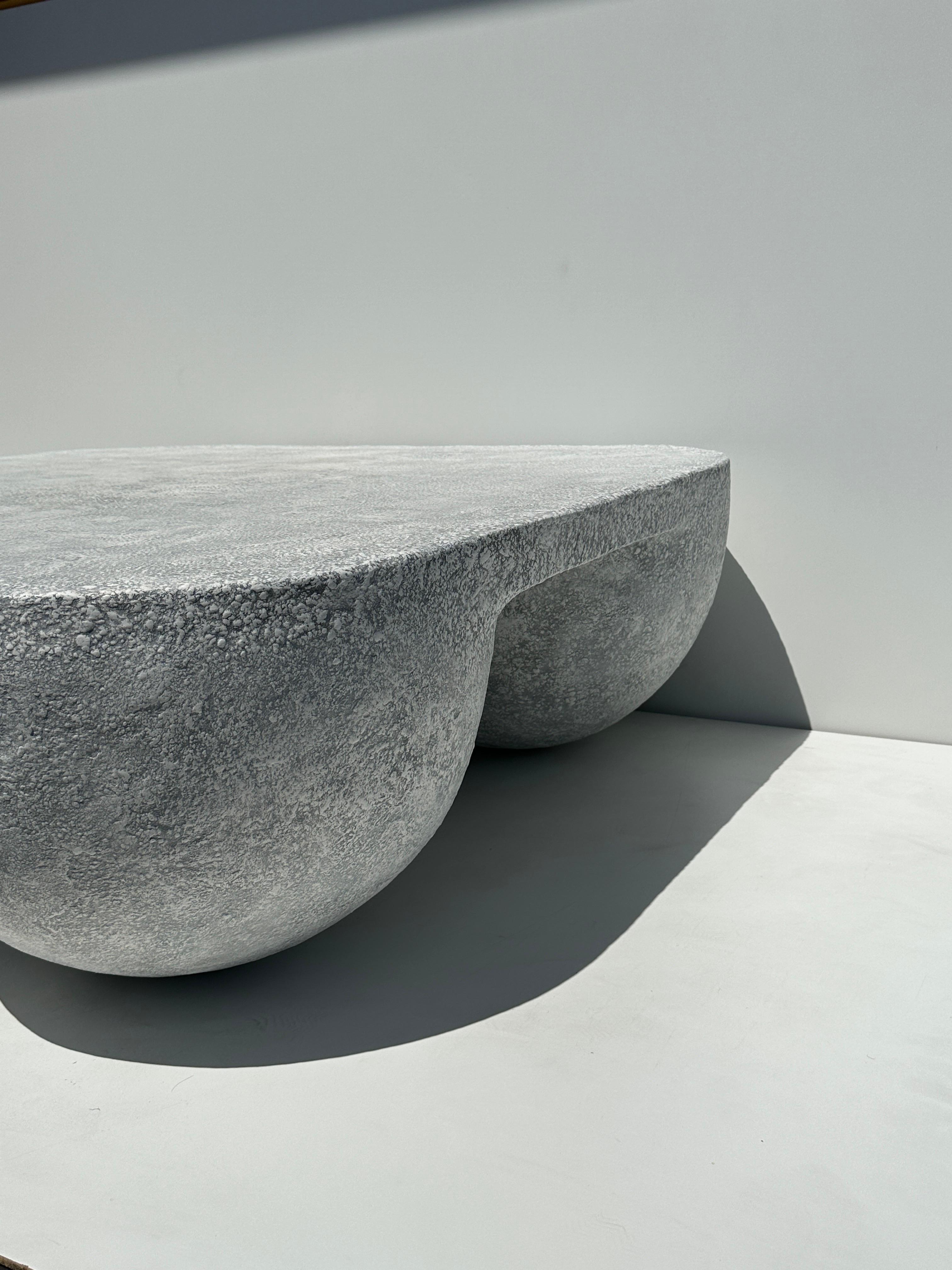 Faux Concrete Square Coffee Table in the Style of John Dickinson In Good Condition For Sale In North Hollywood, CA