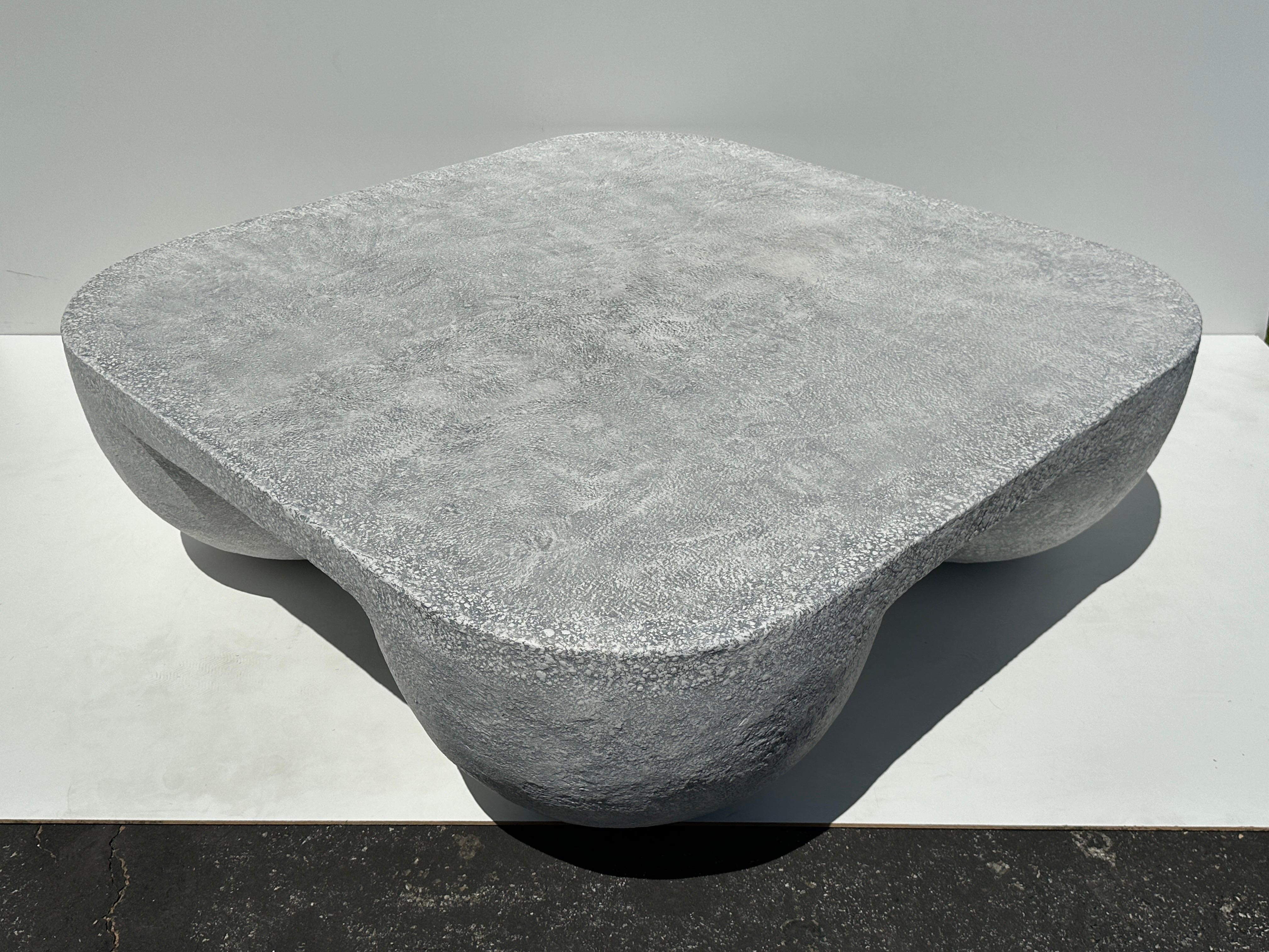 Late 20th Century Faux Concrete Square Coffee Table in the Style of John Dickinson For Sale