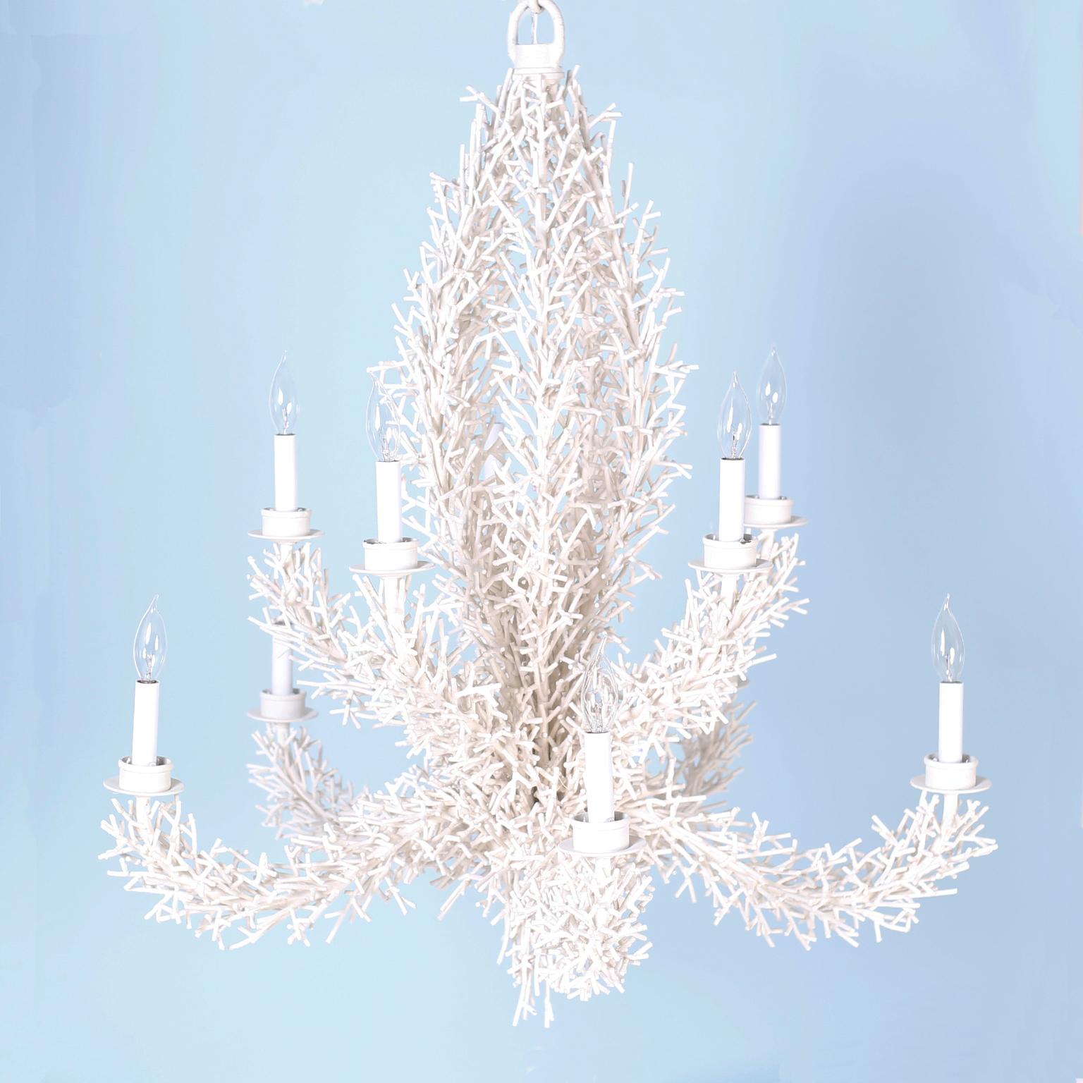 Faux Coral Iron Chandelier 3