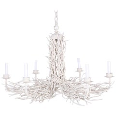 Faux Coral Iron Chandelier