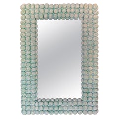Vintage Faux Coral Mirror in Green