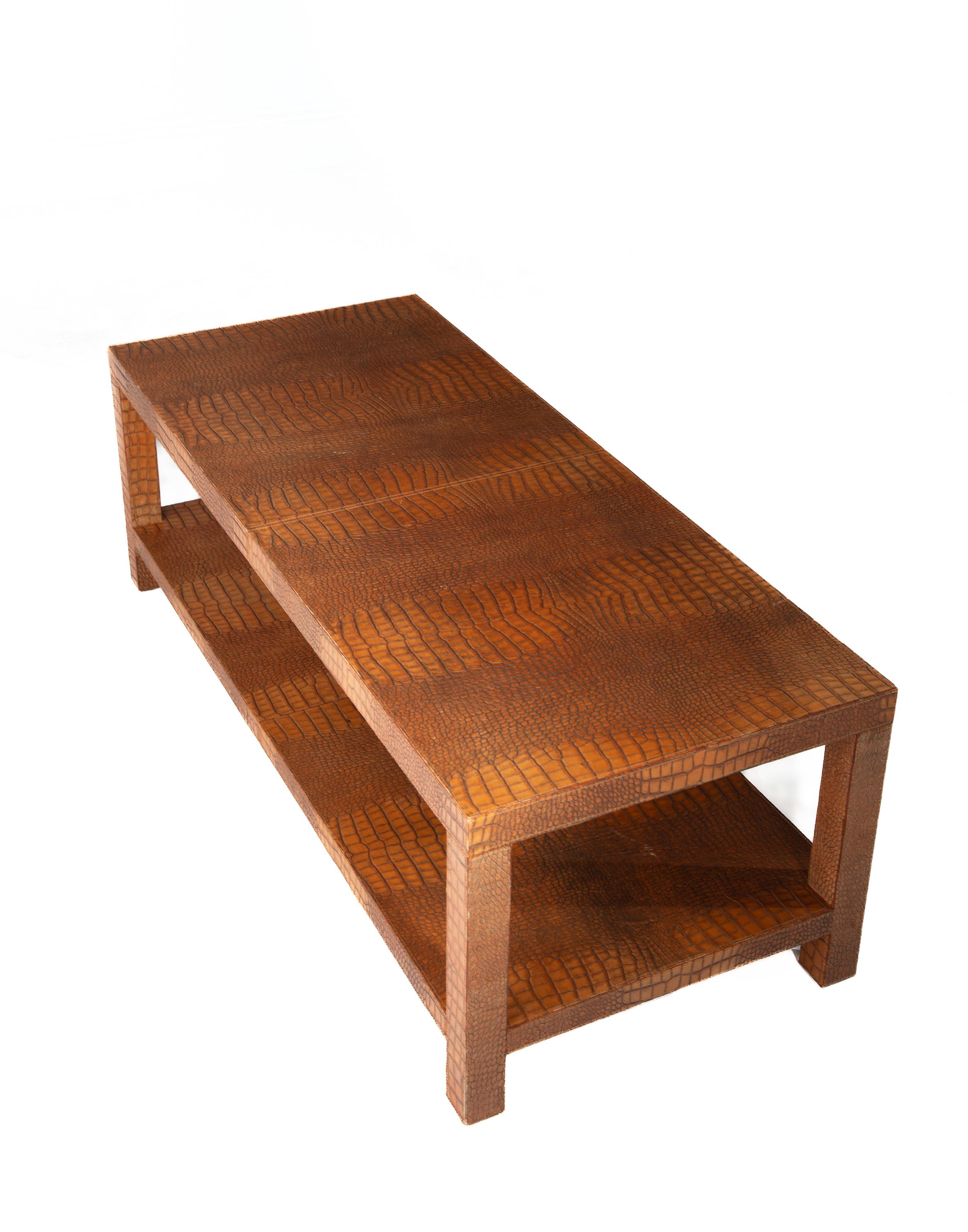 20th Century Faux Croc Cheslea Coffee Table by Mrs. MacDougall for Hinson & Co For Sale