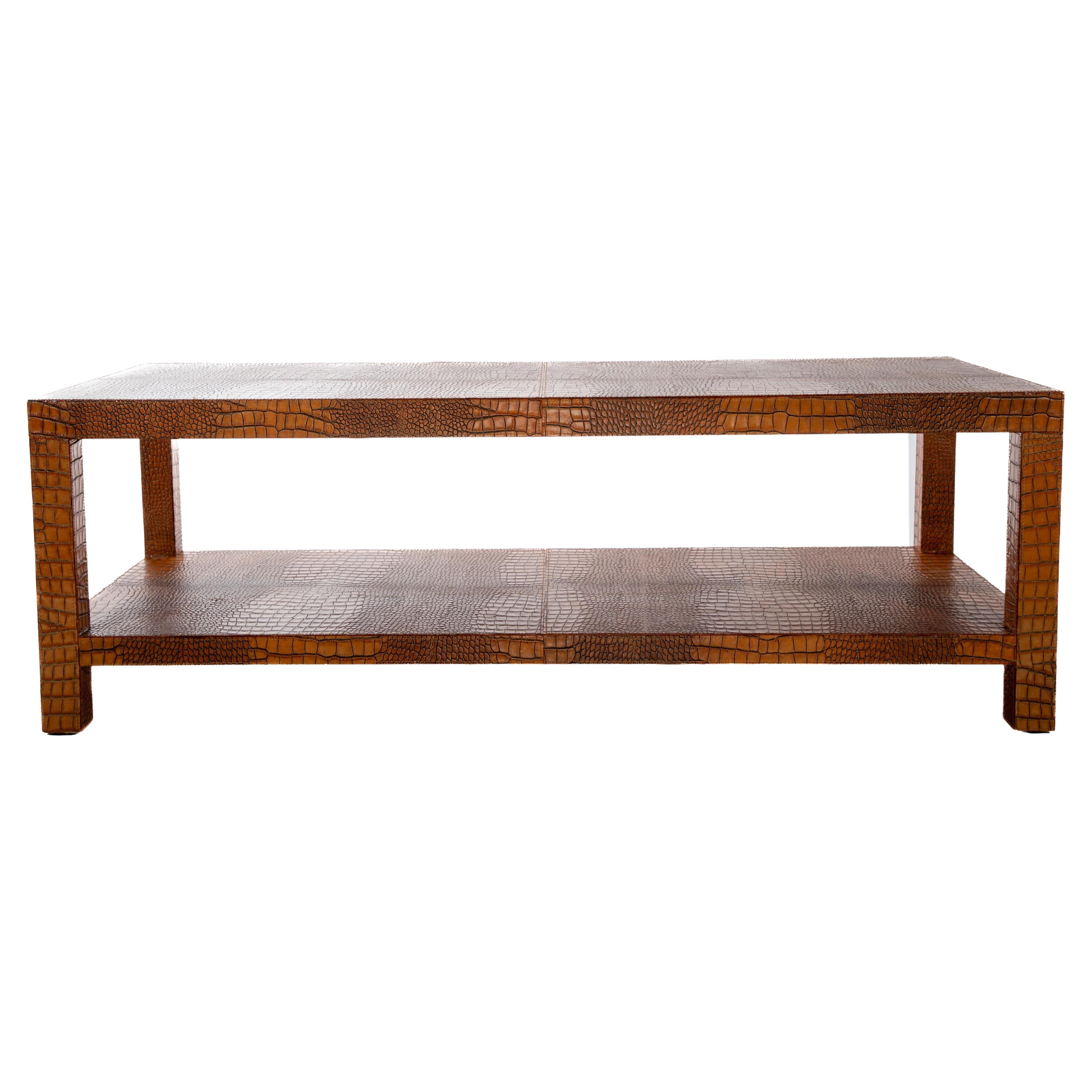 Faux Croc Cheslea Coffee Table by Mrs. MacDougall for Hinson & Co For Sale