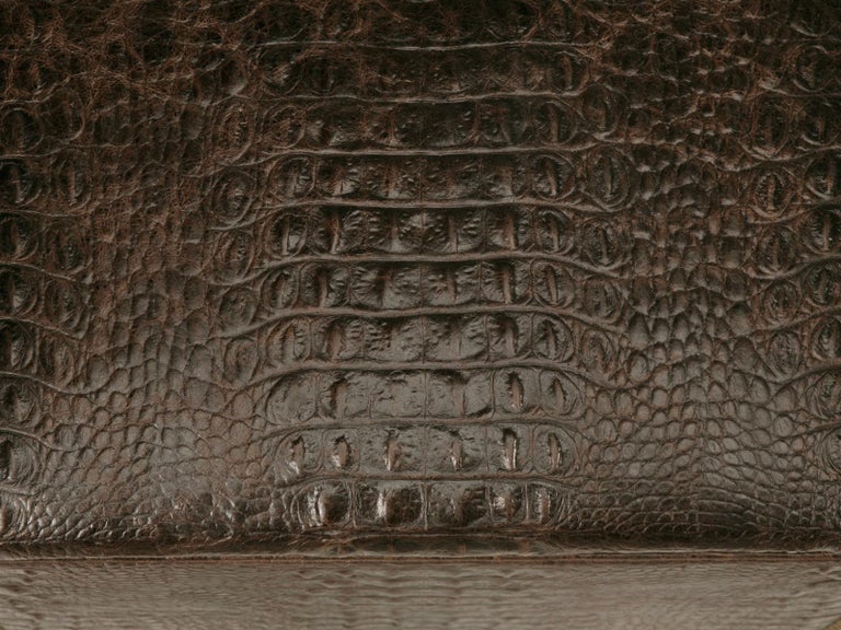 Faux Croc Leather Hand-Made in Chicago Ottoman Available in Any ...