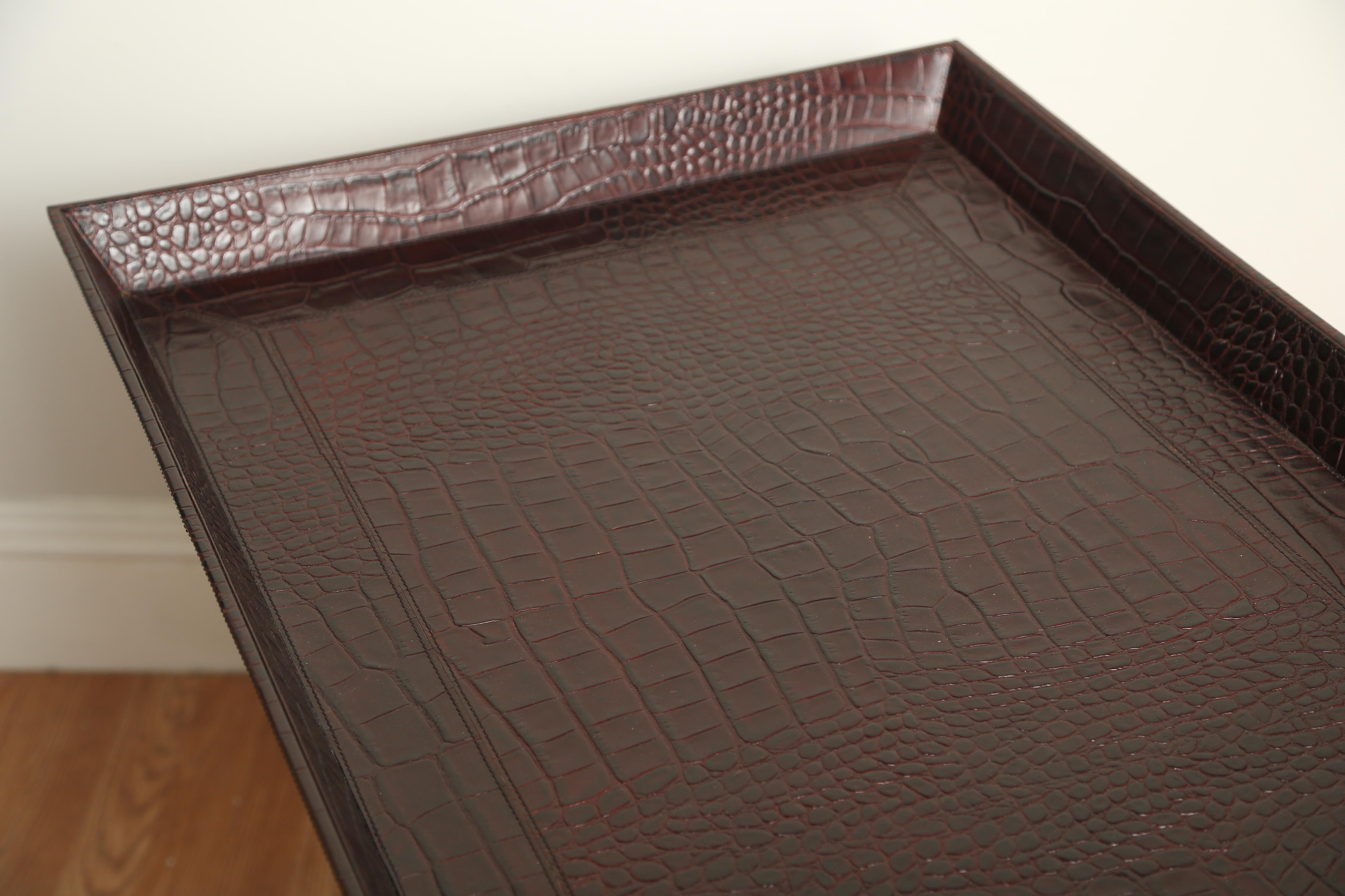 Faux Crocodile Butler's Tray For Sale 1