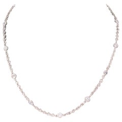 Simulated Diamond by the Yard Sterling Silver Necklace 18"