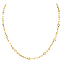 Simulated Diamond by the Yard Vermeil Necklace 18"