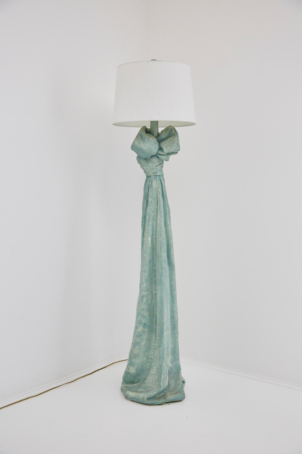 Post-Modern Faux Draped Fabric Floor Lamp in the Manner of John Dickinson, 1980s