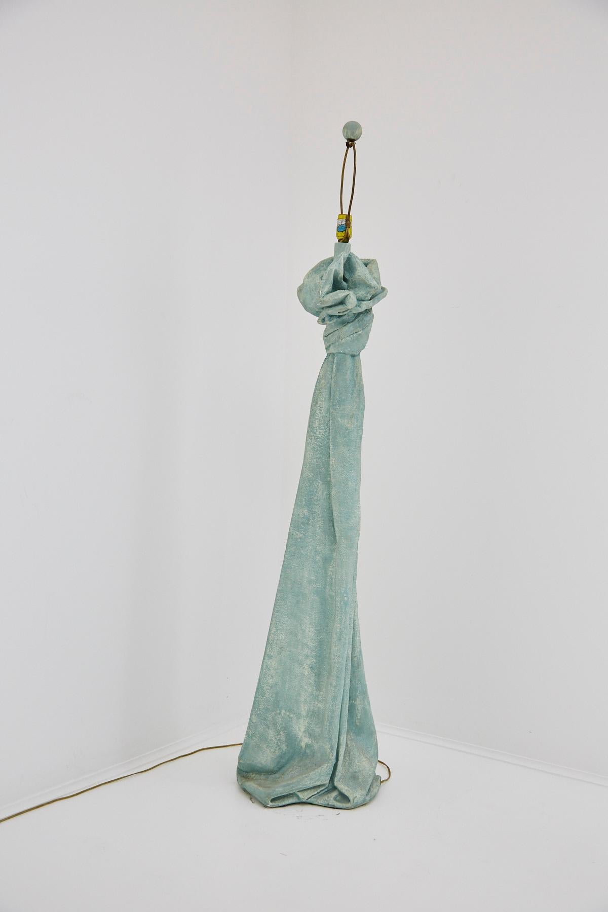 Painted Faux Draped Fabric Floor Lamp in the Manner of John Dickinson, 1980s