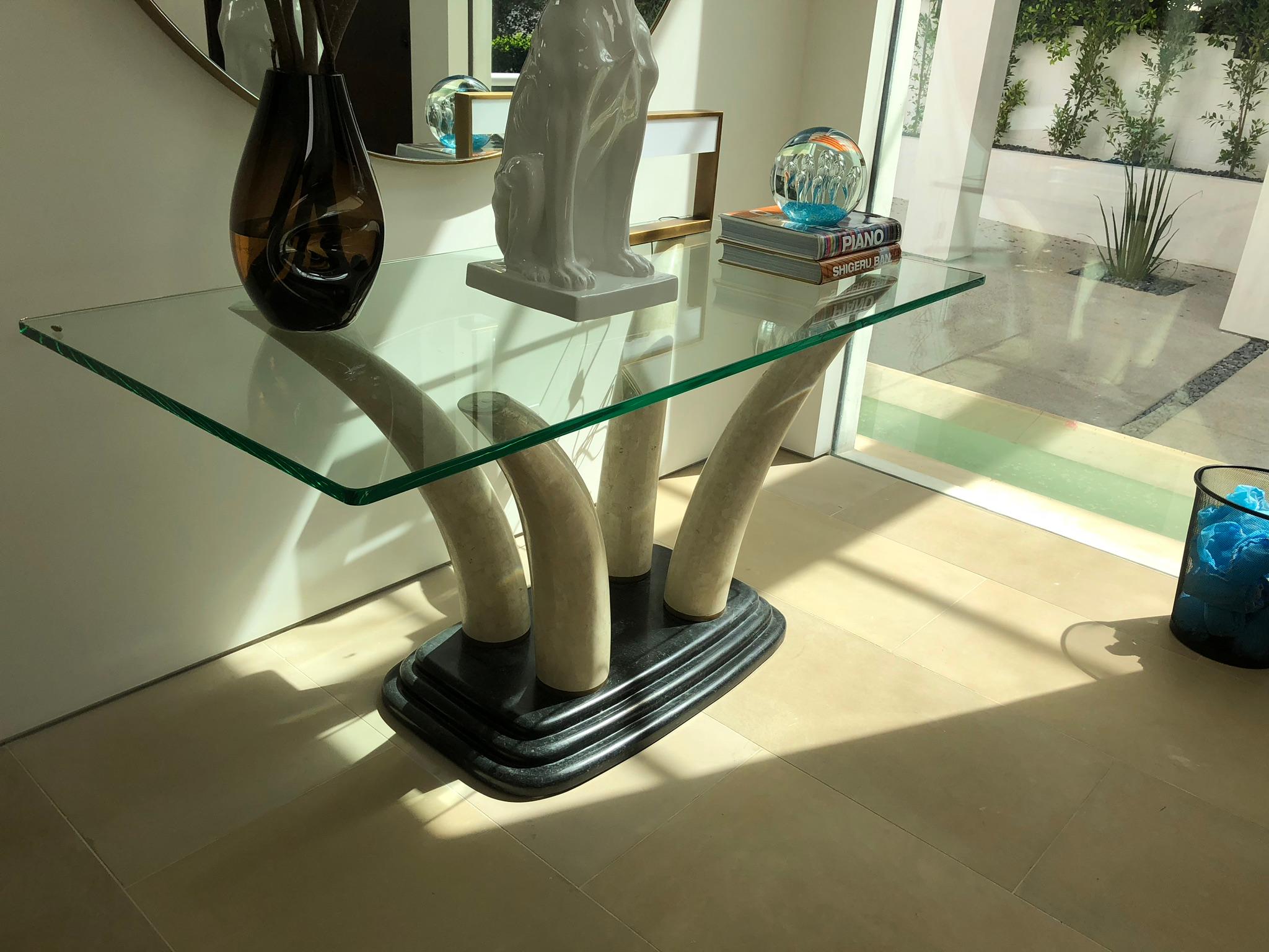 Bronze Faux Elephant Tusk Dining Table