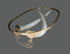 Faux Elephant Tusk Valenti Bronze and Gilt Brass Coffee Table, 1970s