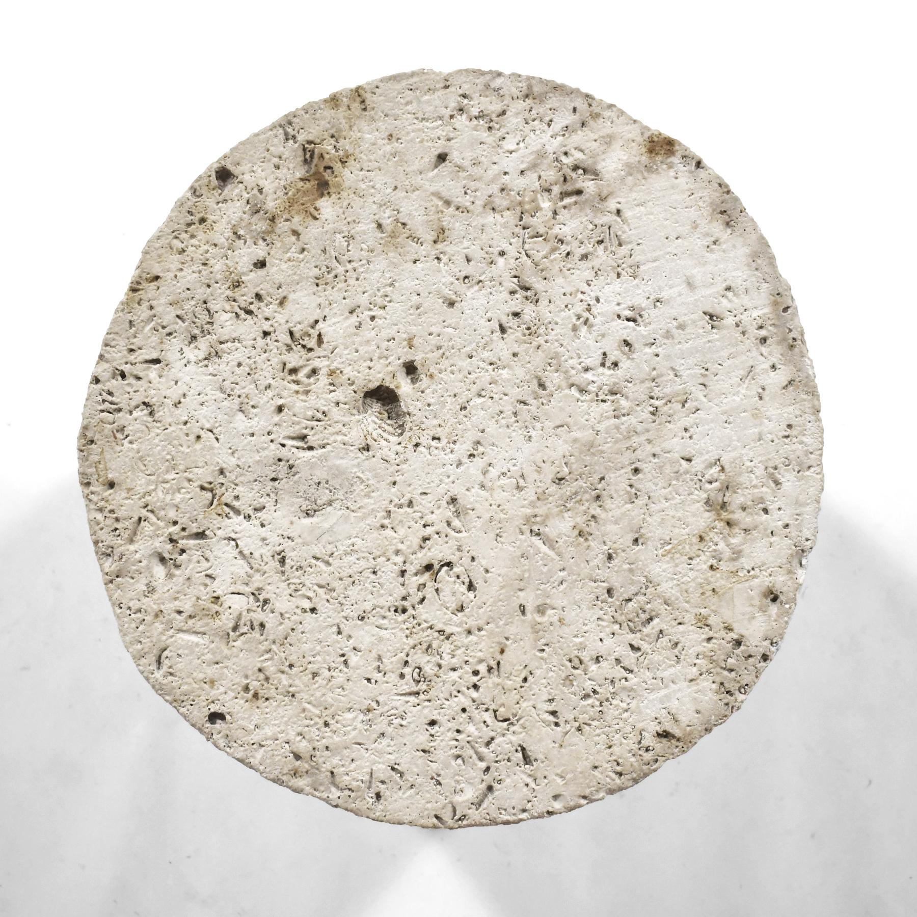 Modern Faux Fossilized Stone Table For Sale