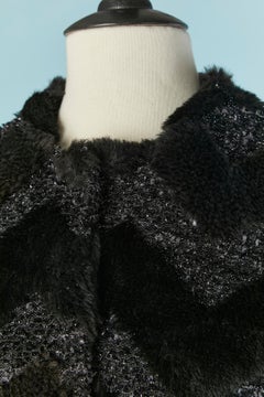 Faux-fur and lurex Tweed jacquard jacket