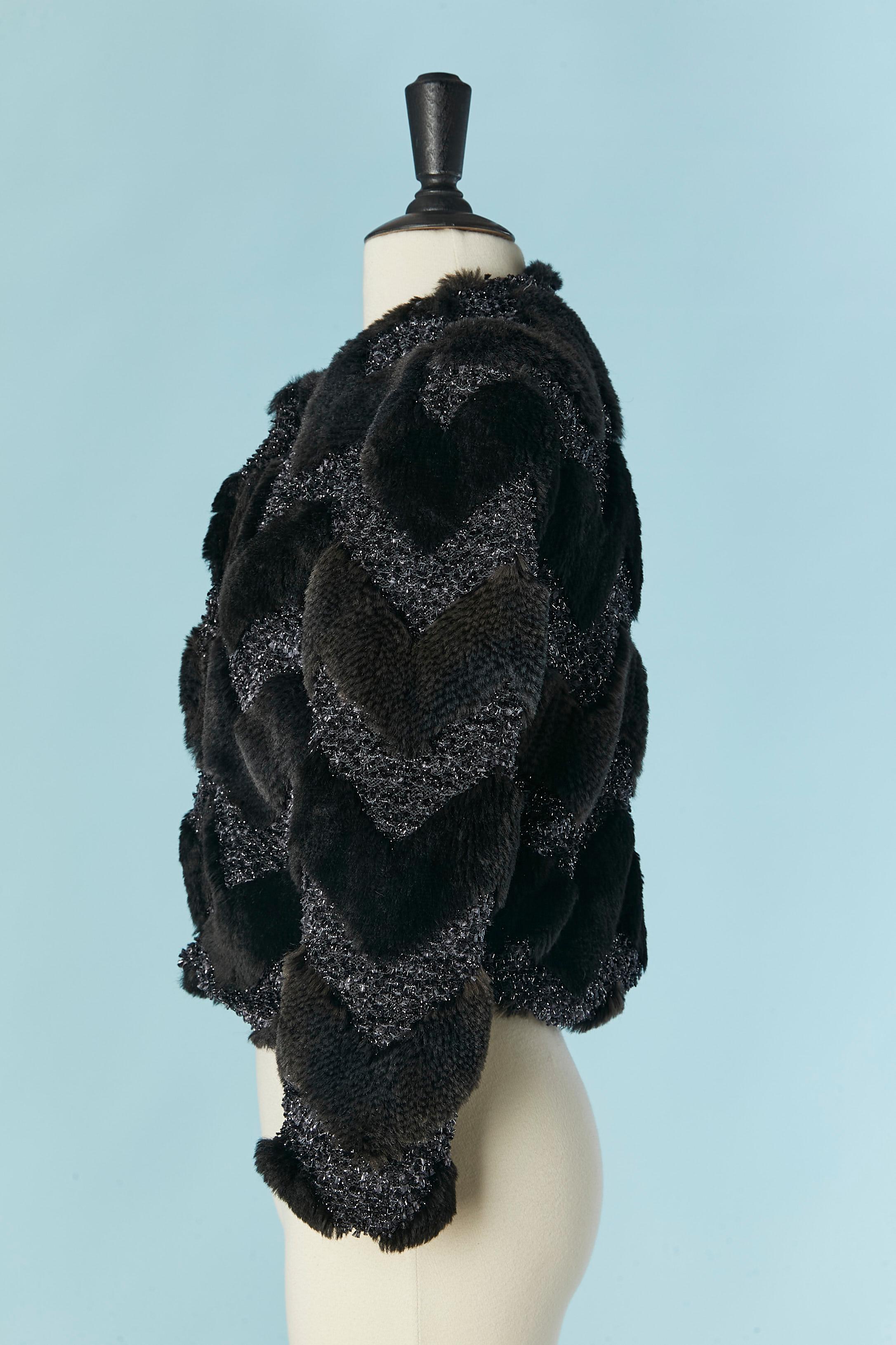 Women's Faux-fur and lurex Tweed jacquard jacket For Sale