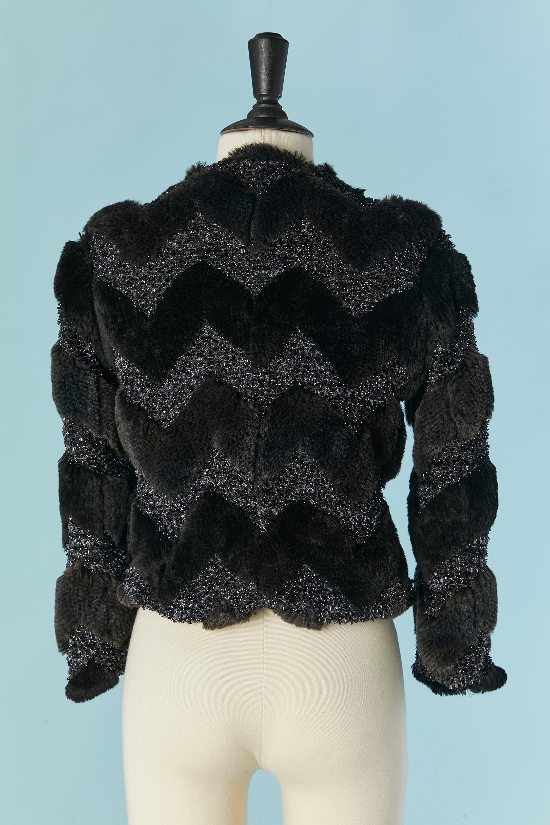 Faux-fur and lurex Tweed jacquard jacket For Sale 1