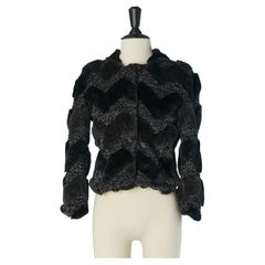 Faux-fur and lurex Tweed jacquard jacket