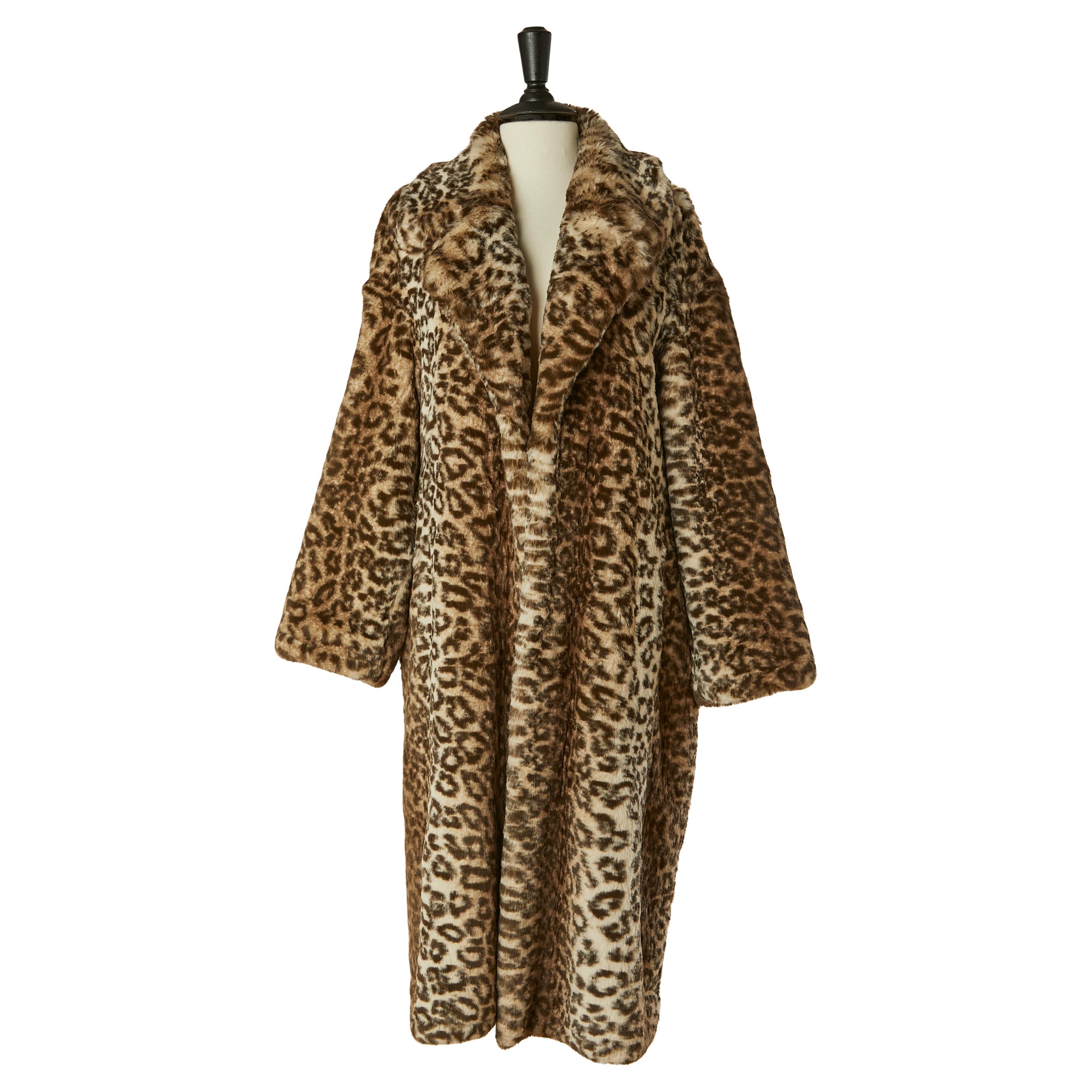 Faux fur coat with animal pattern MATIMI