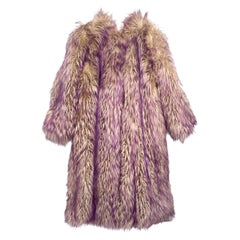 Cappotto in pelliccia sintetica di Gucci con punte colorate a contrasto IT 44