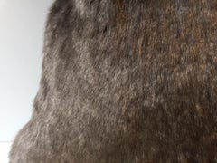 Faux Fur Cushions Color Brown Melange with Cashmere Chocolate Brown at the Back