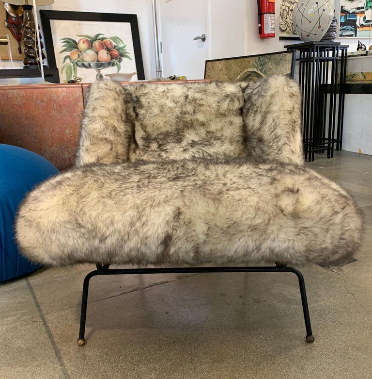 Faux Fur Lounge Chair For Sale at 1stdibs