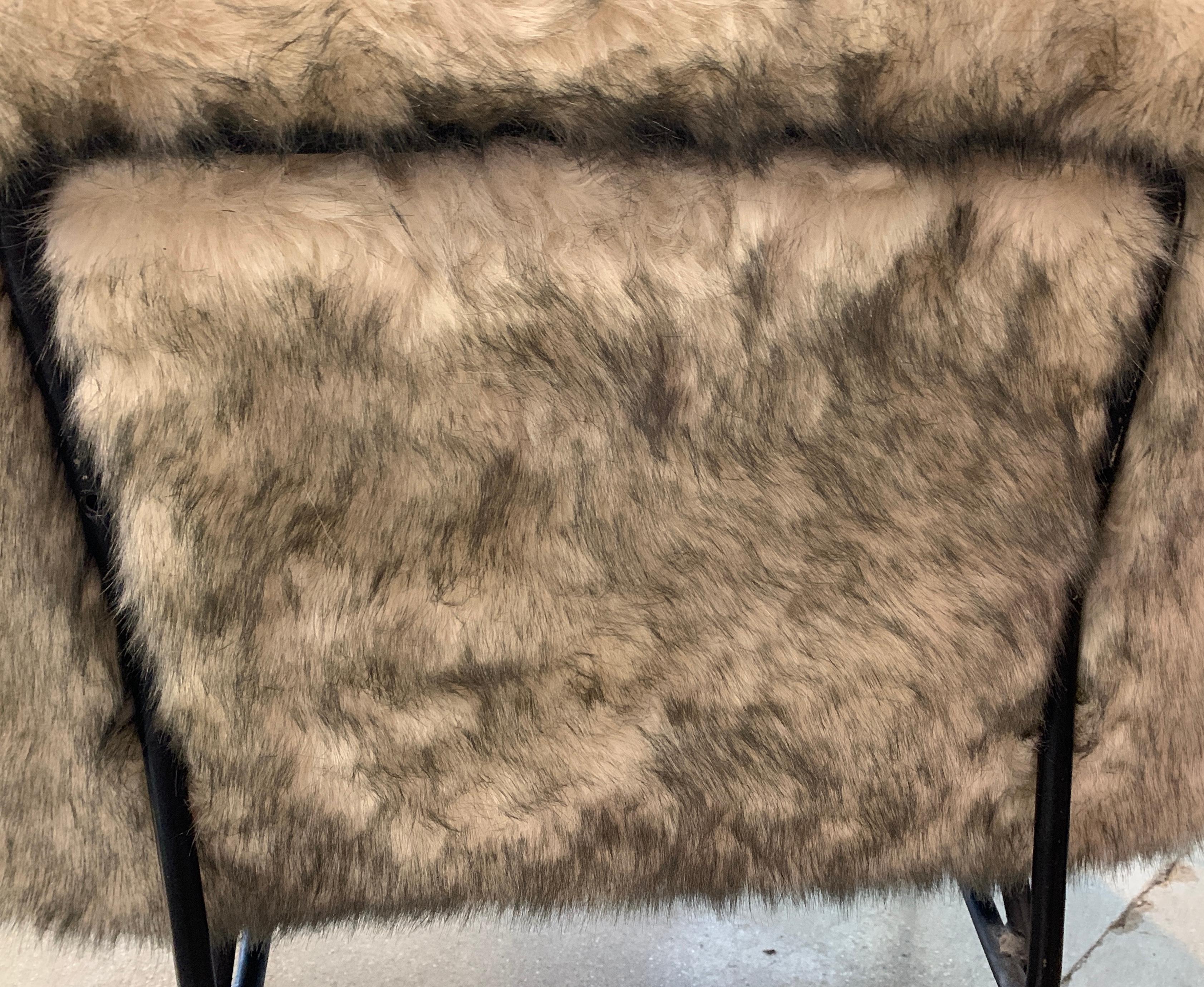 French Faux Fur Lounge Chair For Sale