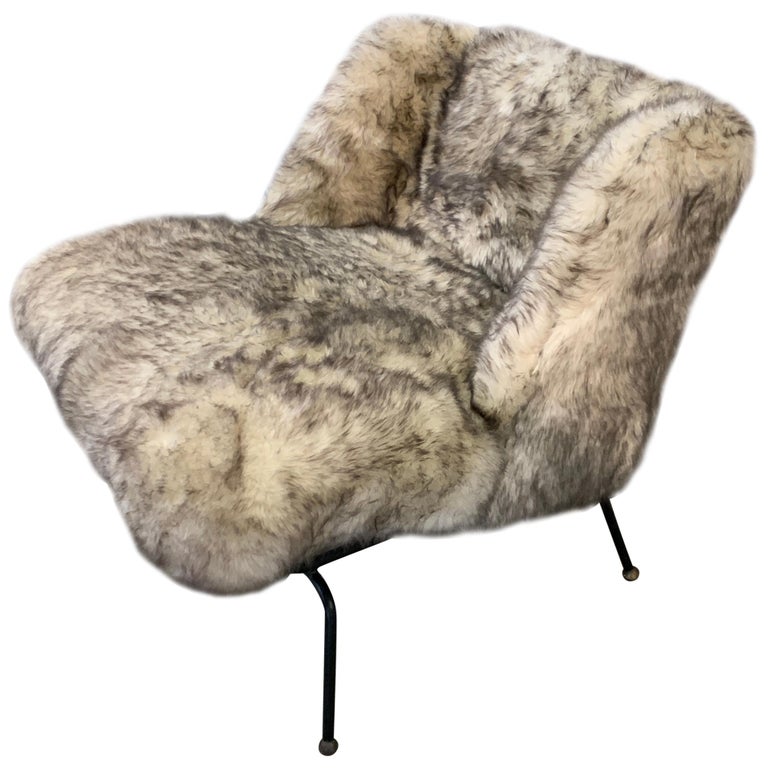 Faux Fur Lounge Chair For Sale at 1stdibs