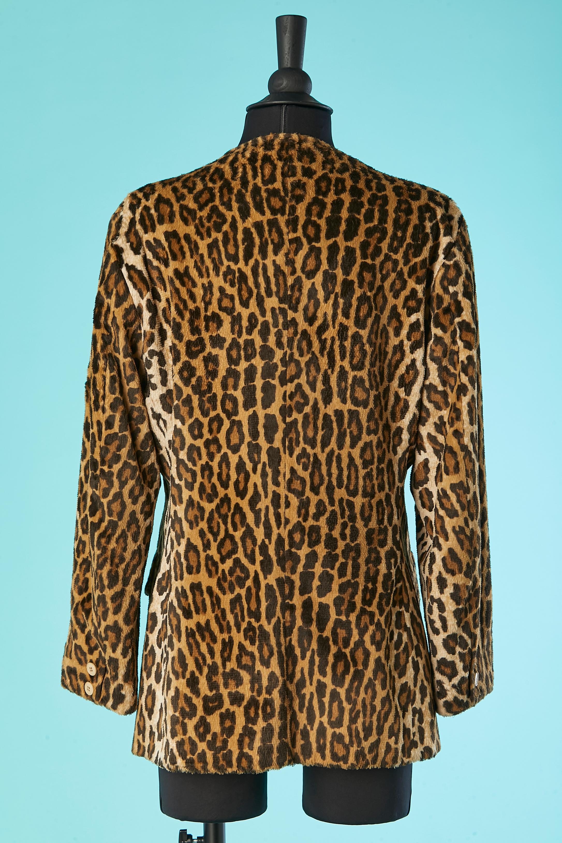 Women's Faux fur leopard print single-breasted jacket Kenzo Paris