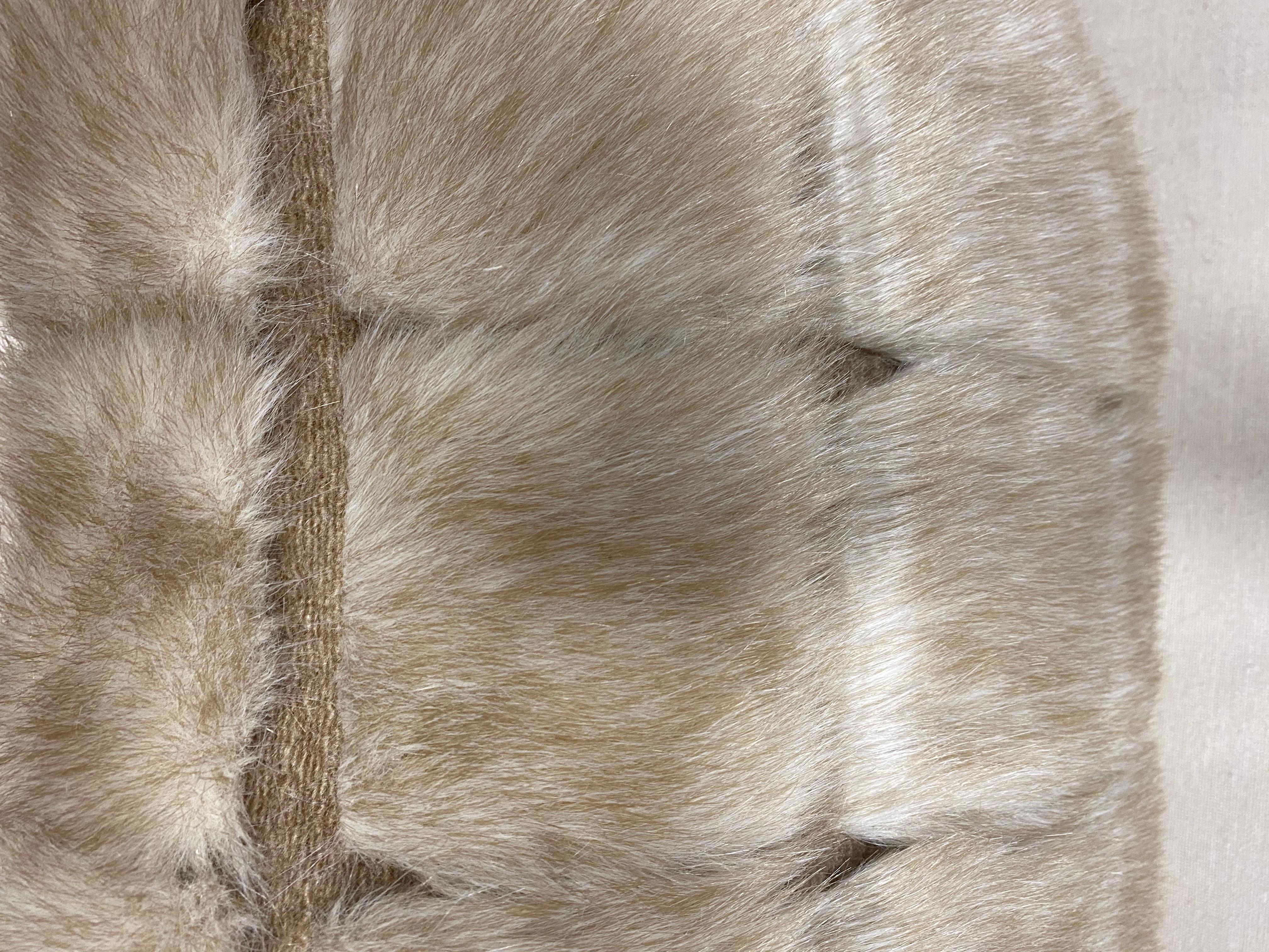American Faux Fur Mountain Inspired Soft Neutral with Layered Pattern