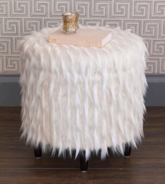 Faux Fur Shoe Storage Ottoman