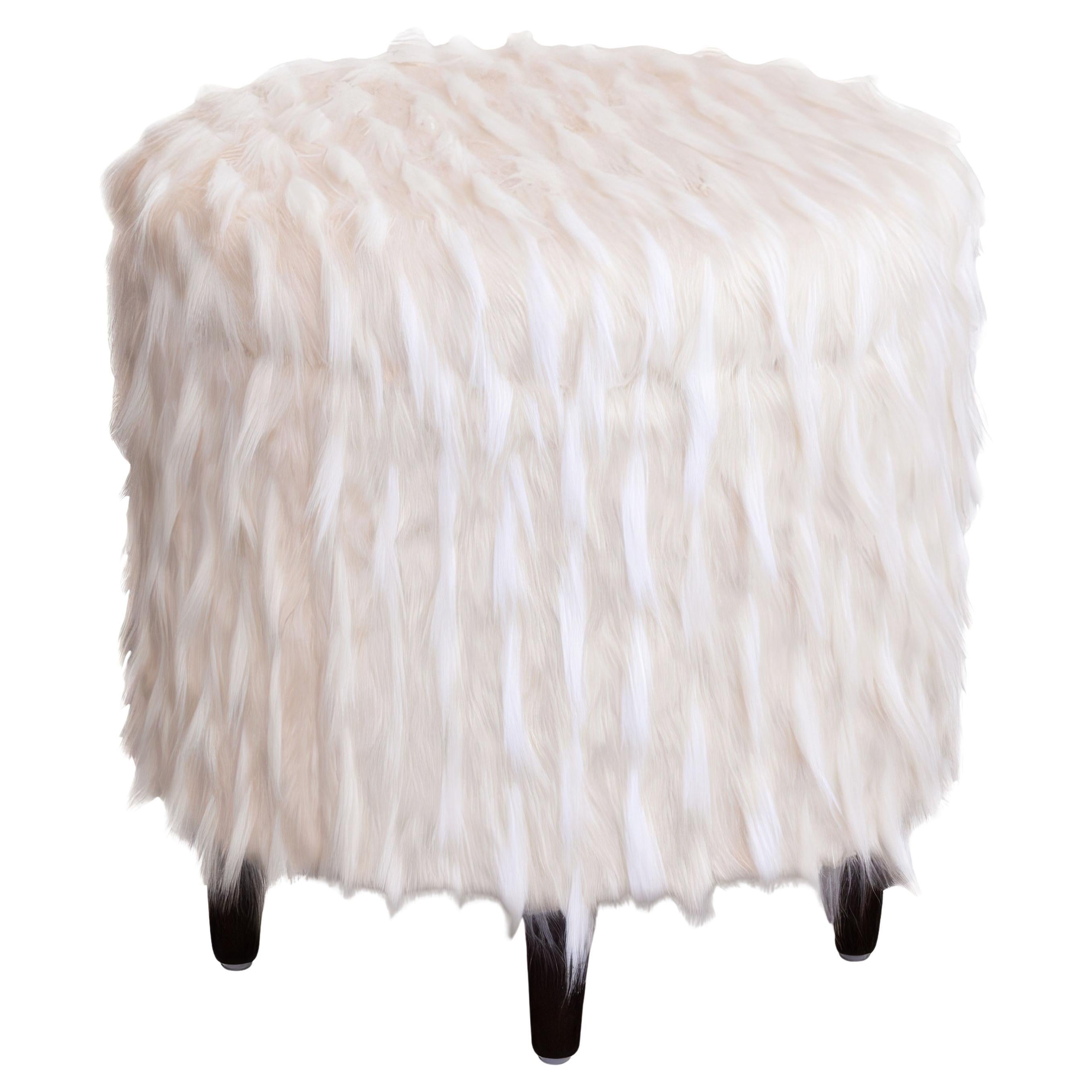 Pouf porta scarpe in pelliccia sintetica