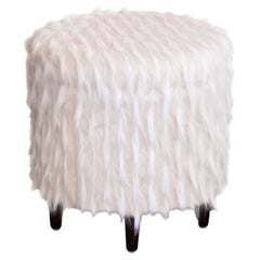 Faux Fur Shoe Storage Ottoman