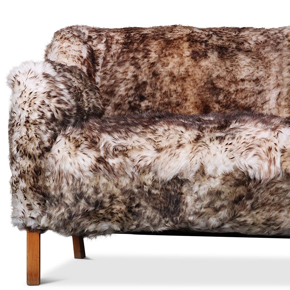 Sheepskin Sofa by Fritz Henningsen C.1950 Mid-Century Modern For Sale 2