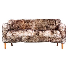 Vintage Sheepskin Sofa by Fritz Henningsen C.1950 Mid-Century Modern